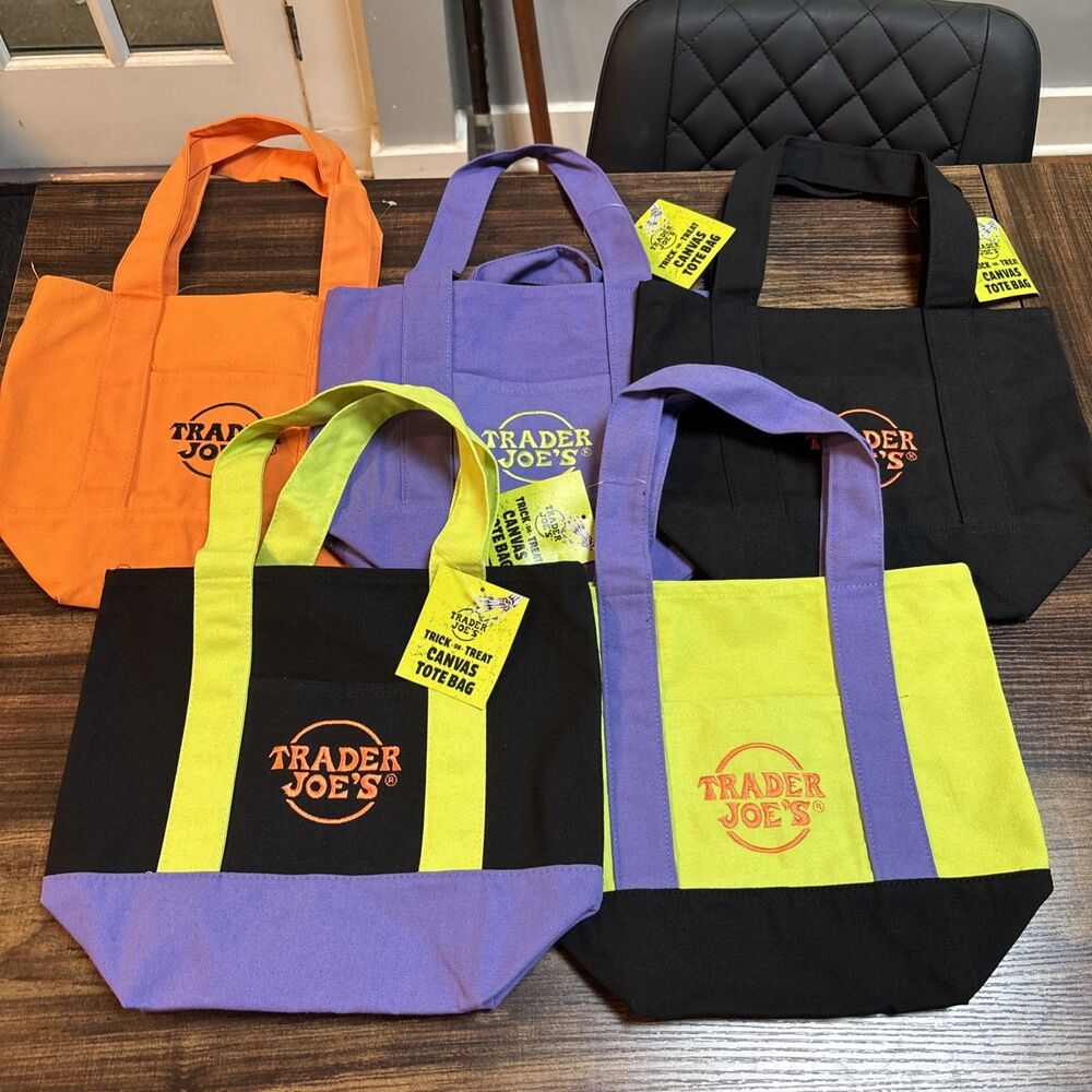 Trader Joe’s Halloween Mini Canvas Totes Set of 5